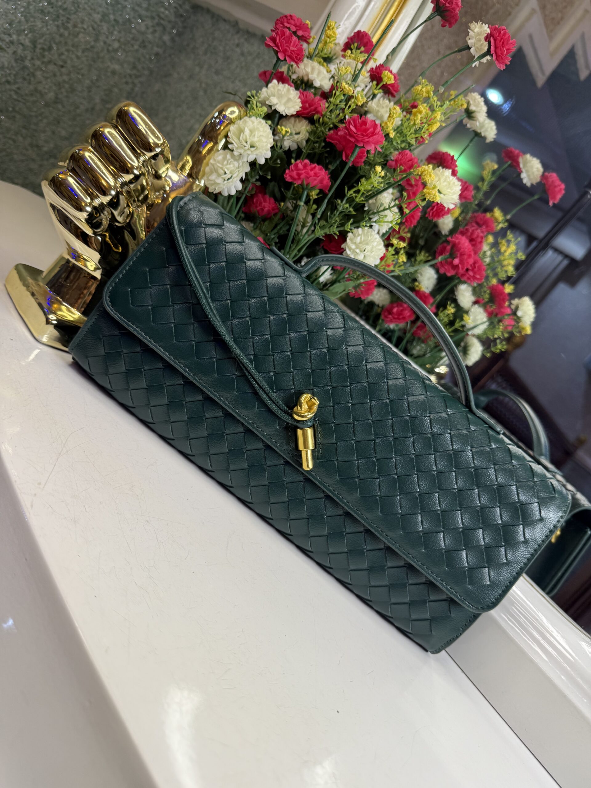green luxury purse